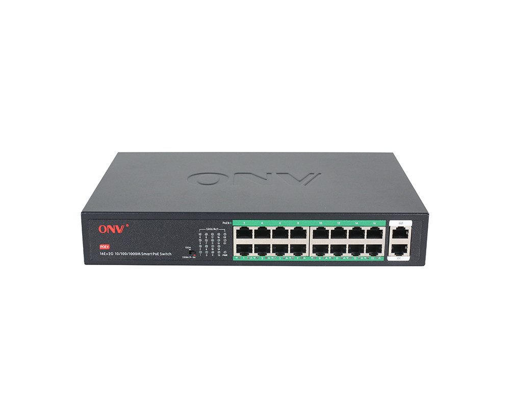 10M/250m transmission gigabit uplink 18-port PoE switch