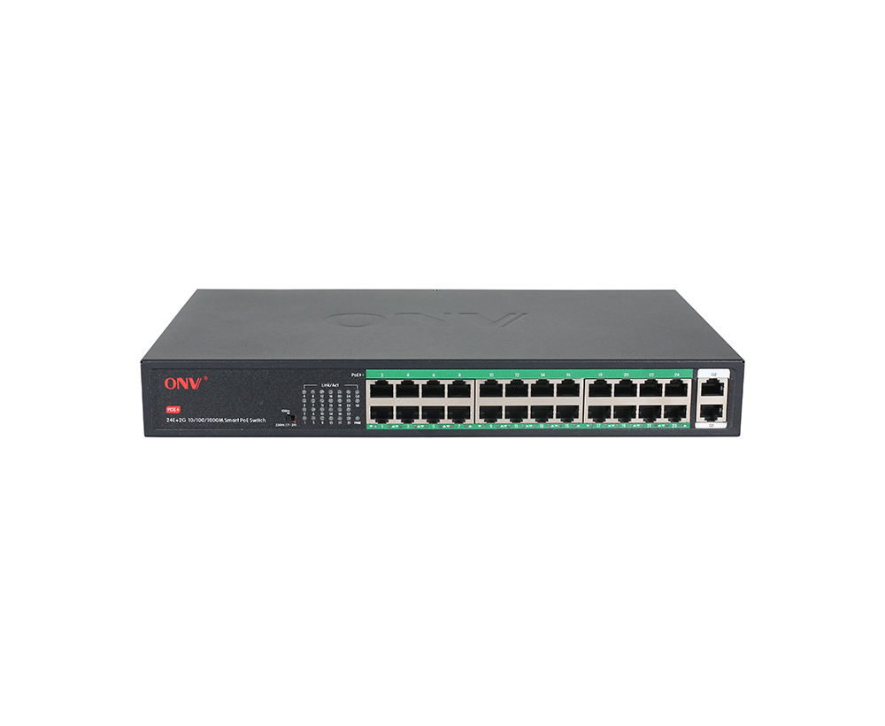 10M/250m transmission gigabit uplink 26-port PoE switch