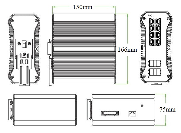 12-port Gigabit managed industrial PoE switch, industrial PoE switch
