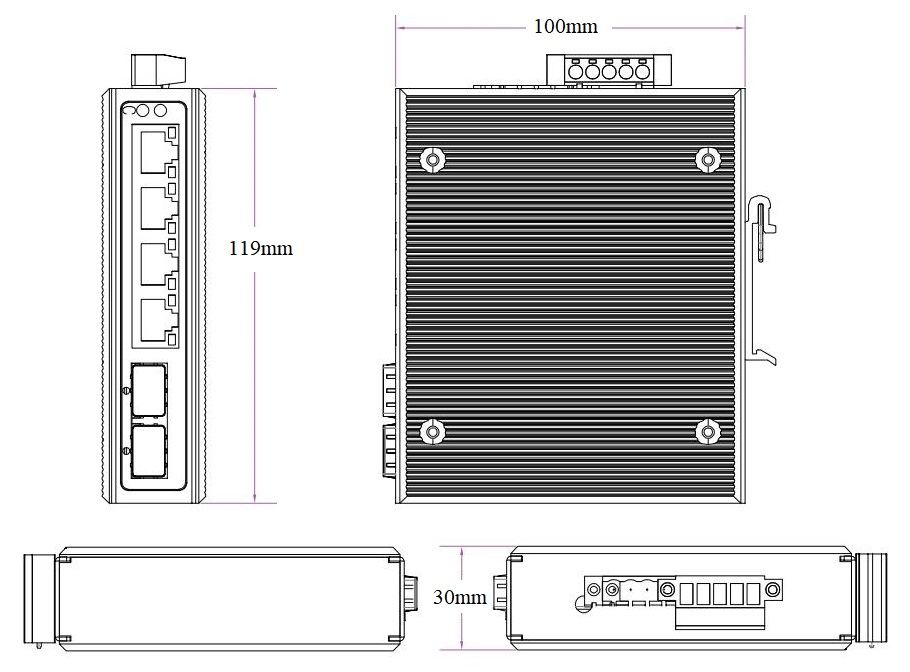 6 port Gigabit managed industrial PoE switch, industrial PoE switch, PoE switch