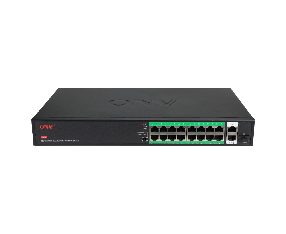 Gigabit uplink 19-port PoE switch