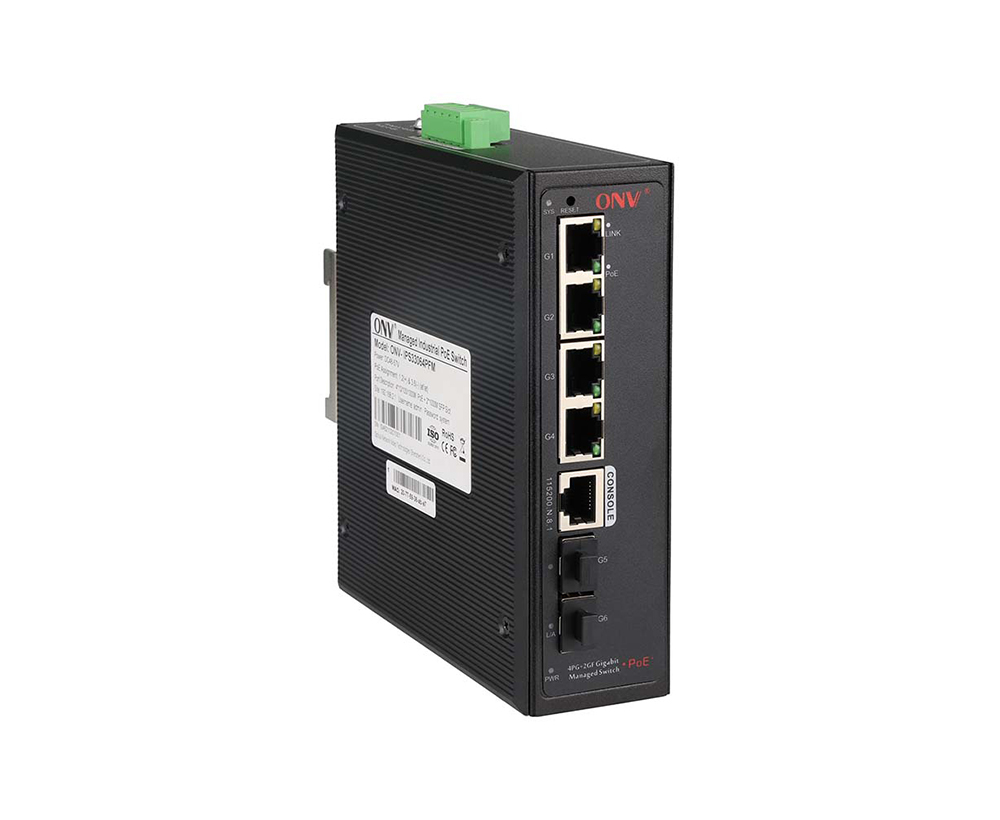 Gigabit 6-port L2+ managed industrial PoE switch