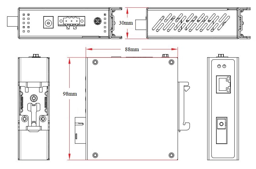2-port 10/100M industrial PoE switch, PoE switch, industrial PoE switch