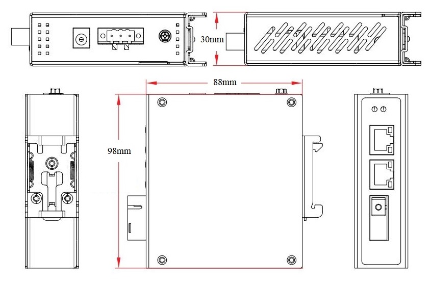 3-port 100Mbps industrial PoE switch, PoE switch, industrial PoE switch