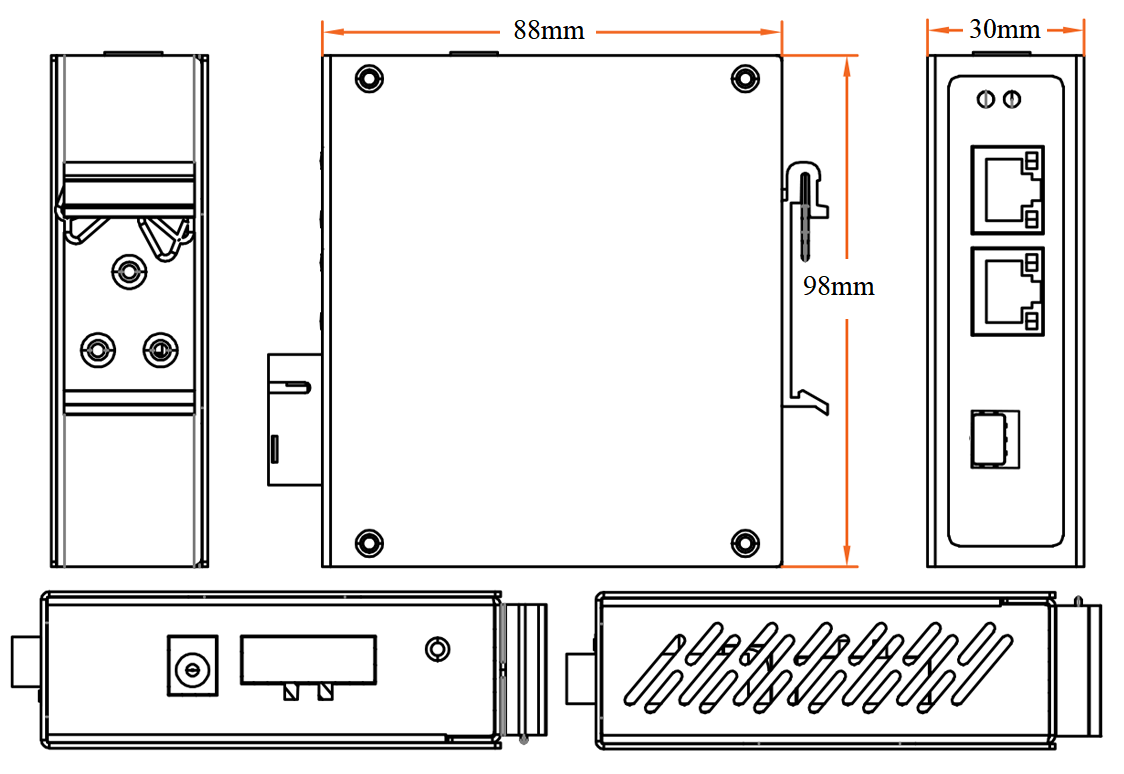 3-port Gigabit industrial PoE fiber switch, industrial PoE switch, PoE switch