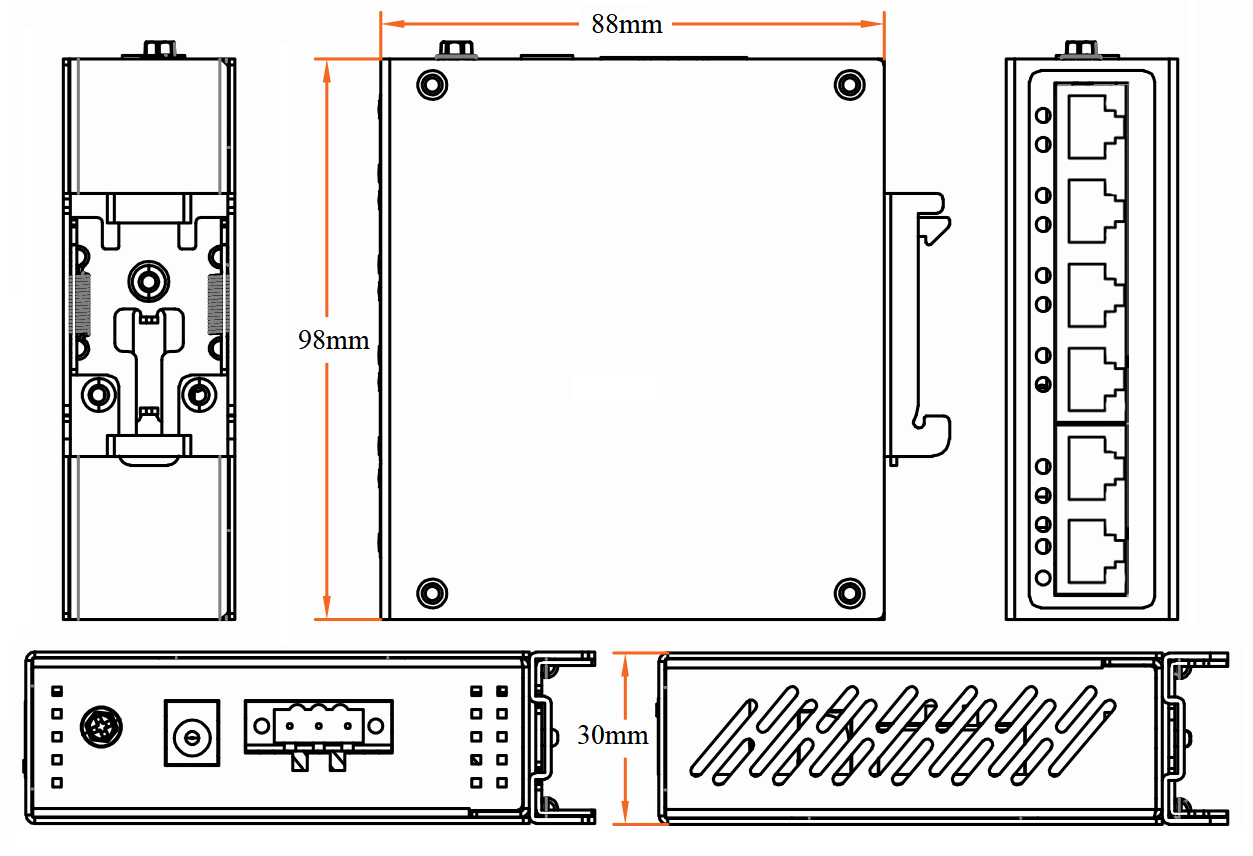 6 port Gigabit industrial PoE switch, industrial PoE switch, PoE switch
