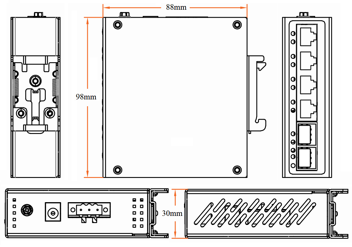 6-port Gigabit industrial PoE switch, industrial PoE switch, PoE switch