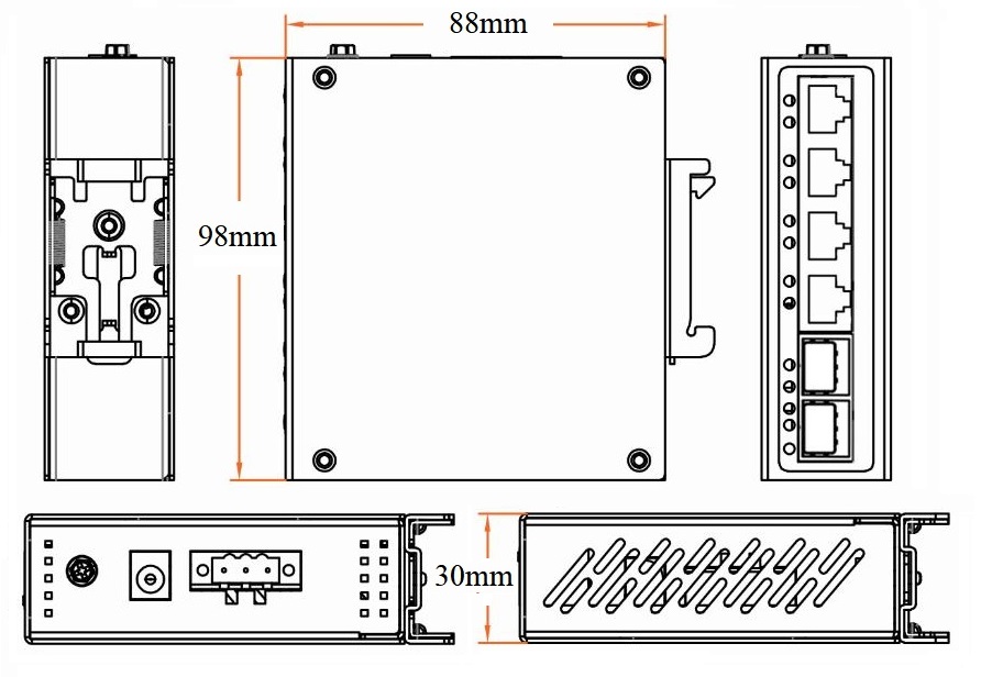 PoE switch, industrial PoE switch, 6 port managed industrial PoE switch
