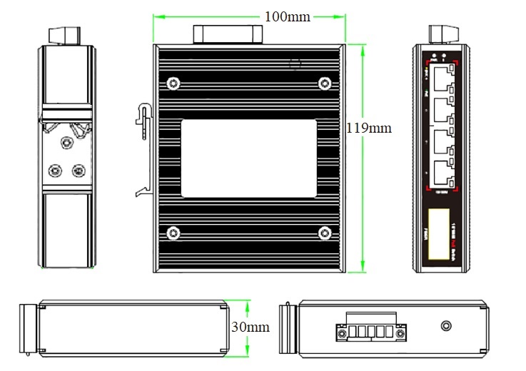 5-port 10/100M industrial PoE switch, industrial PoE switches, PoE switch