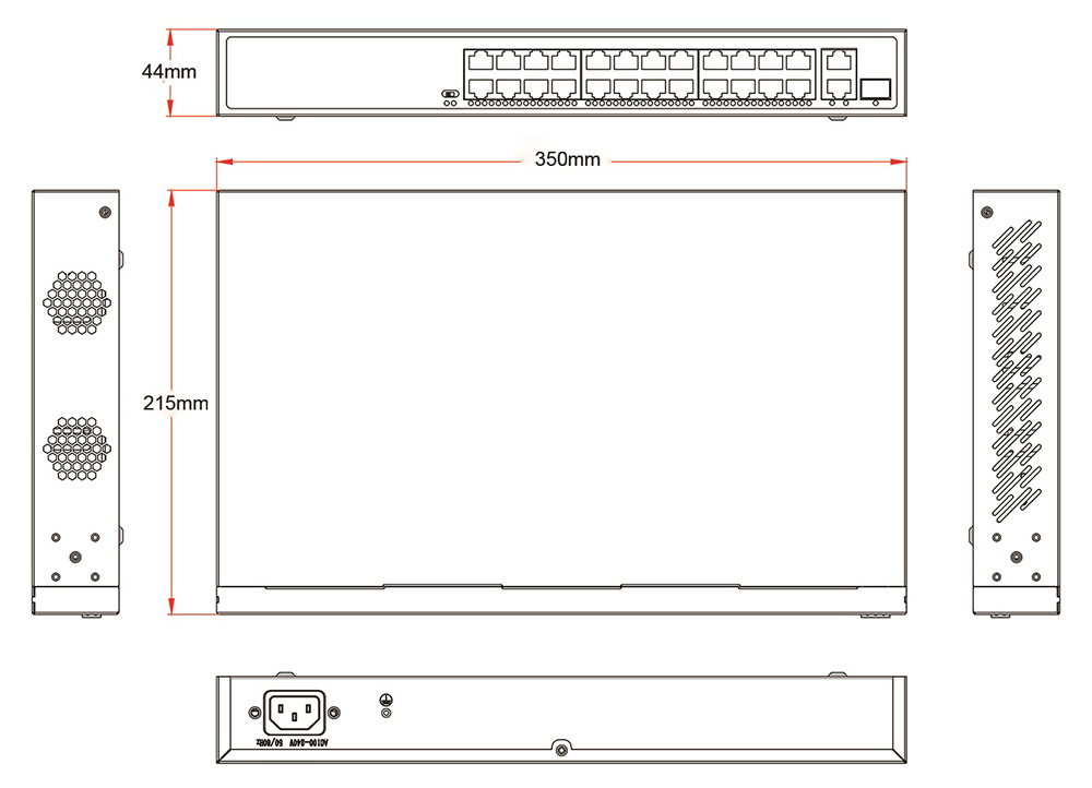 27-port Gigabit uplink Easy managed PoE switch, managed PoE switch, PoE switch